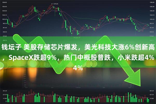 钱坛子 美股存储芯片爆发，美光科技大涨6%创新高，SpaceX跌超9%，热门中概股普跌，小米跌超4%